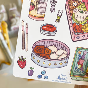 
            
                Load image into Gallery viewer, Bento Bites Sticker Sheet From Kioni Huney Pika Press Sakura Festival-1
            
        