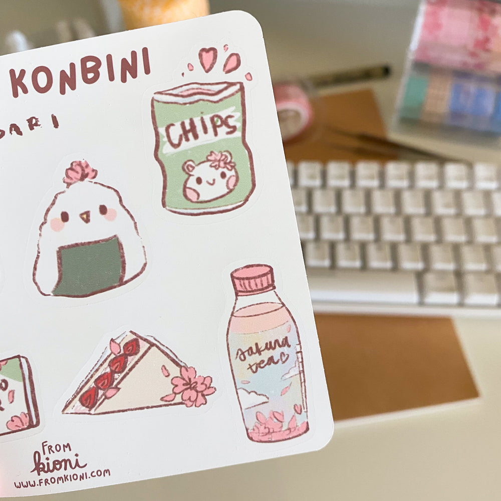 
            
                Load image into Gallery viewer, Chibari&amp;#39;s Konbini Sticker Sheet From Kioni Chibari Sakura Festival-1
            
        