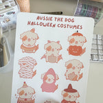From Kioni Autumn Collection Aussie the Dog Halloween Costumes Sticker Sheet-1