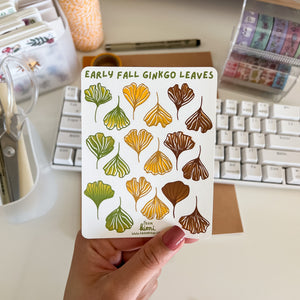 From Kioni Autumn Collection Early Fall Ginkgo Leaves Sticker Sheet-1