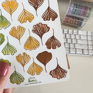 From Kioni Autumn Collection Early Fall Ginkgo Leaves Sticker Sheet-1