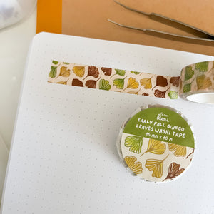 
            
                Load image into Gallery viewer, From Kioni Autumn Collection Early Fall Ginkgo Leaves Washi Tape, 15mmx10m-1
            
        