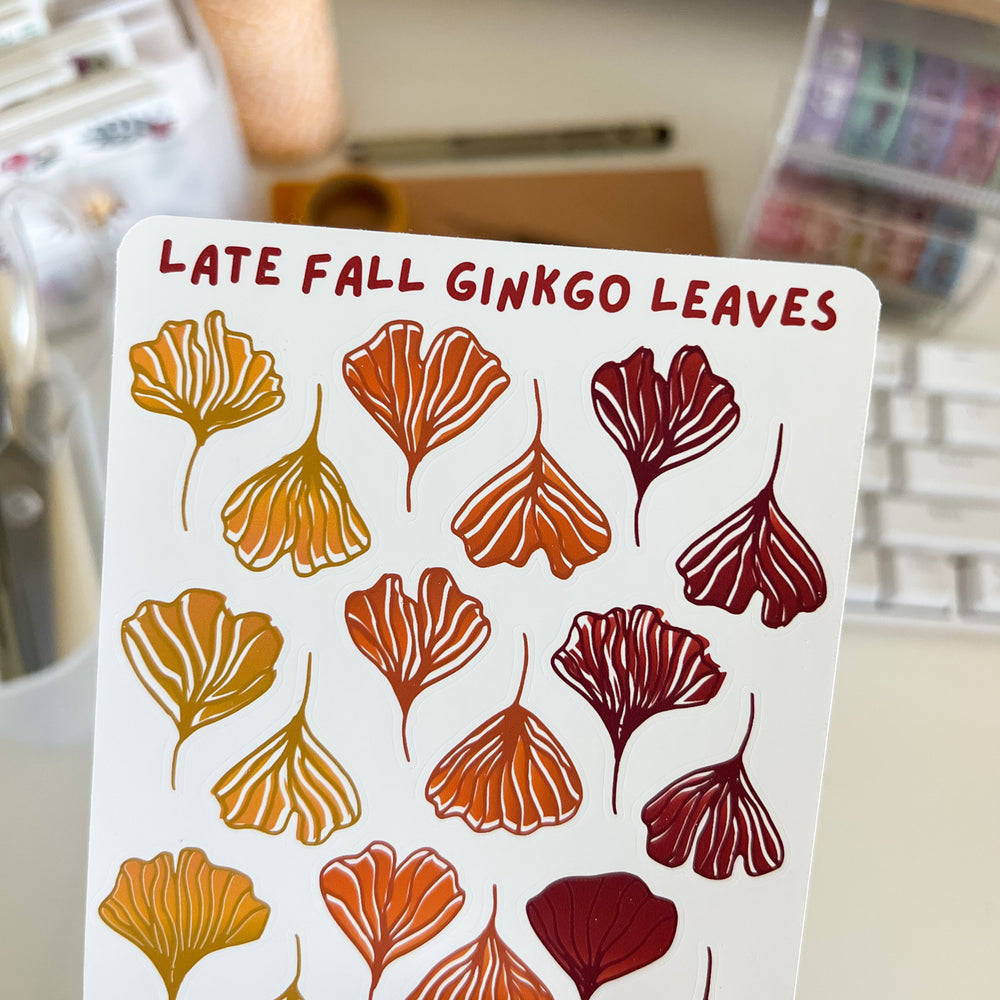 From Kioni Autumn Collection Late Fall Ginkgo Leaves Sticker Sheet-1