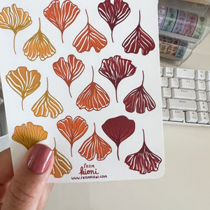 
            
                Load image into Gallery viewer, From Kioni Autumn Collection Late Fall Ginkgo Leaves Sticker Sheet-1
            
        