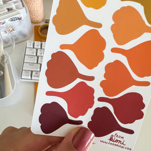 From Kioni Autumn Collection Late Fall Ginkgo Shapes Sticker Sheet-1