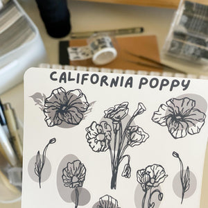 From Kioni Black Out Black California Poppy Sticker Sheet-1