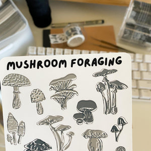 
            
                Load image into Gallery viewer, From Kioni Black Out Black Mushroom Foraging Sticker Sheet-1
            
        