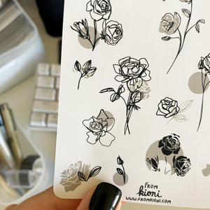 From Kioni Black Out Black Rose Sticker Sheet-1