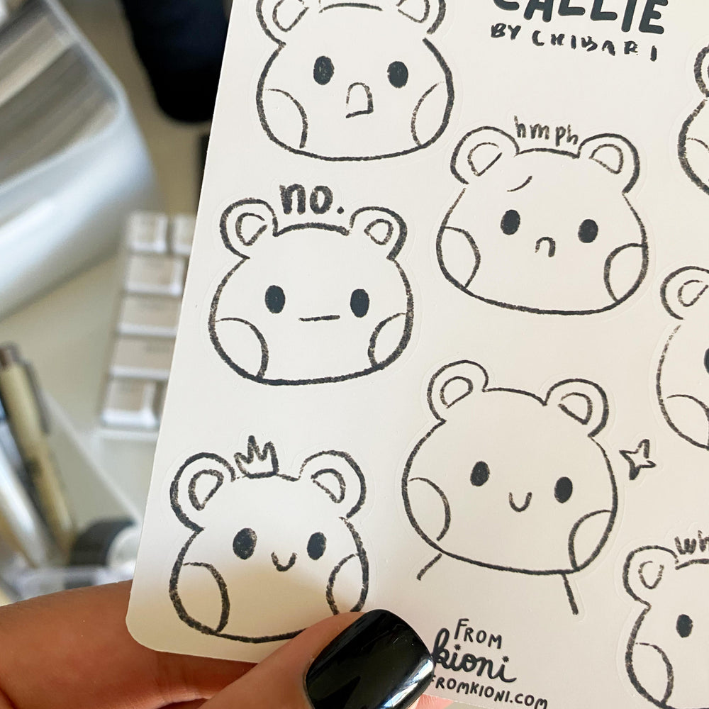 From Kioni Black Out Chibari Black Callie Sticker Sheet-1