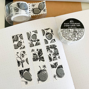 
            
                Load image into Gallery viewer, From Kioni Black Out From Kioni Black Strawberry Stamp Washi Tape, 25mmx5m-1
            
        