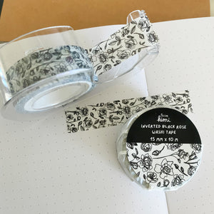 
            
                Load image into Gallery viewer, From Kioni Black Out From Kioni Inverted Black Rose Washi Tape, 15mmx10m-1
            
        