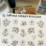 From Kioni Black Out Huney Pika Press Black Sakura Cherry Blossom Sticker Sheet-1