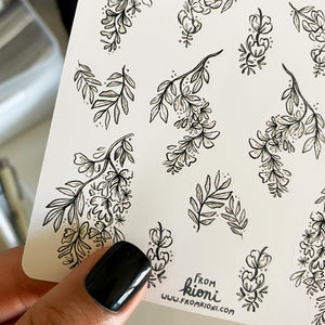 
            
                Load image into Gallery viewer, From Kioni Black Out Huney Pika Press Black Wisteria Sticker Sheet-1
            
        