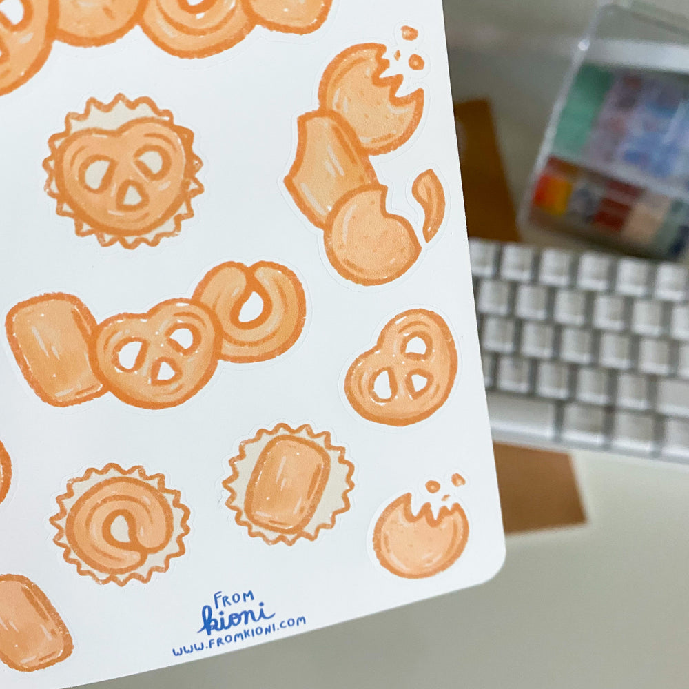 From Kioni Butter Cookies Sticker Sheet