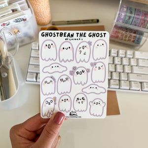 
            
                Load image into Gallery viewer, From Kioni Chibari Autumn Collection Ghostbean the Ghost Sticker Sheet-1
            
        
