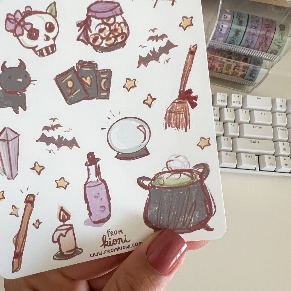 From Kioni Chibari Autumn Collection Witchy Essentials Sticker Sheet-1