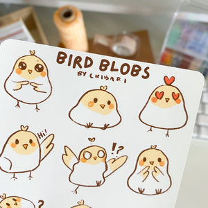 From Kioni Chibari Bird Blob Sticker Sheet