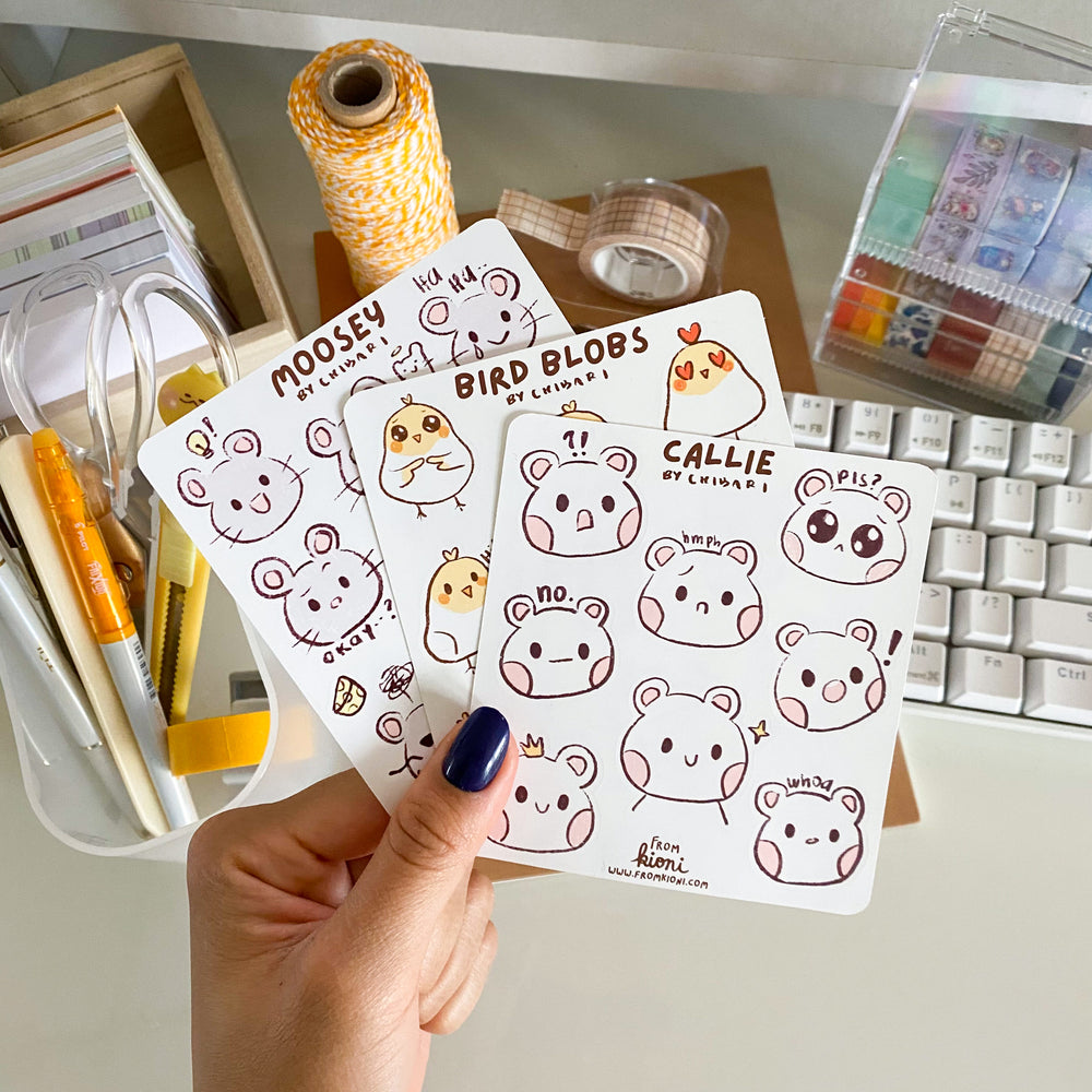 From Kioni Chibari Chibari's Animals Sticker Sheet Bundle