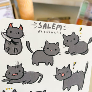 From Kioni Chibari Salem the Black Cat Sticker Sheet