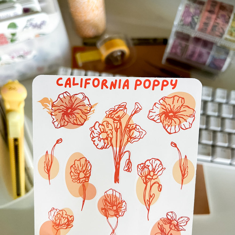 From Kioni Floral Renewal From Kioni California Poppy Sticker Sheet-1