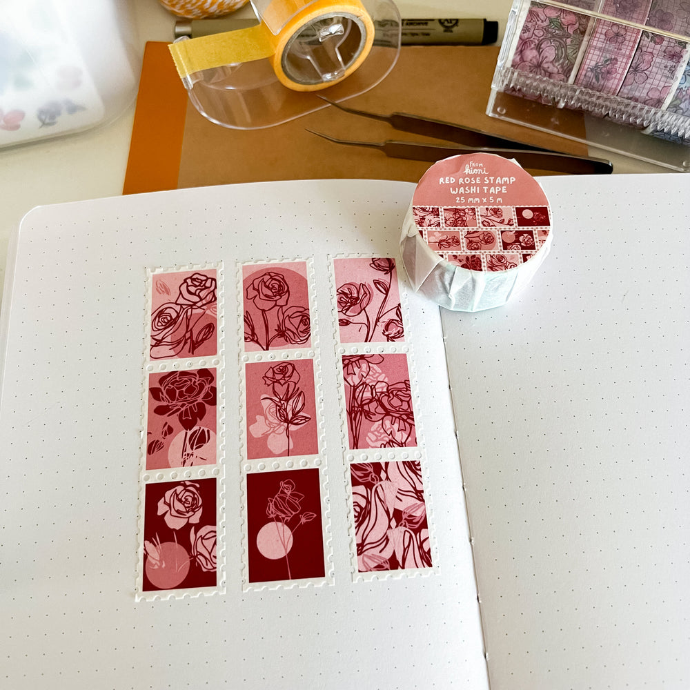 From Kioni Floral Renewal From Kioni Red Rose Stamp Washi Tape, 25mmx5m-2