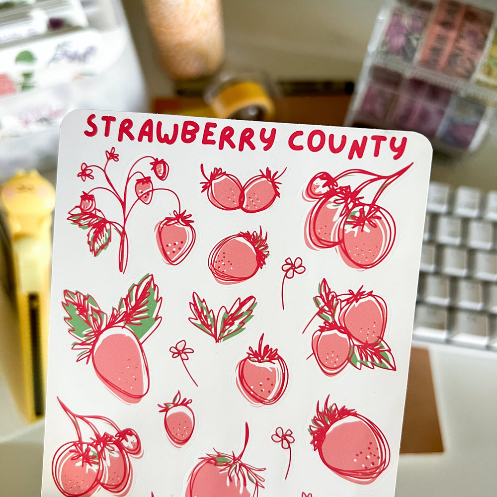 From Kioni Floral Renewal From Kioni Strawberry County Sticker Sheet-1