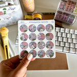 From Kioni Floral Renewal Huney Pika Press Hydrangea Circles Sticker Sheet-1