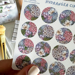 From Kioni Floral Renewal Huney Pika Press Hydrangea Circles Sticker Sheet-1