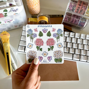 From Kioni Floral Renewal Huney Pika Press Hydrangea Sticker Sheet-1