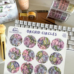 From Kioni Floral Renewal Huney Pika Press Orchid Circles Sticker Sheet