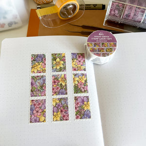 From Kioni Floral Renewal Huney Pika Press Spring Garden Stamp Washi Tape, 25mmx5m-