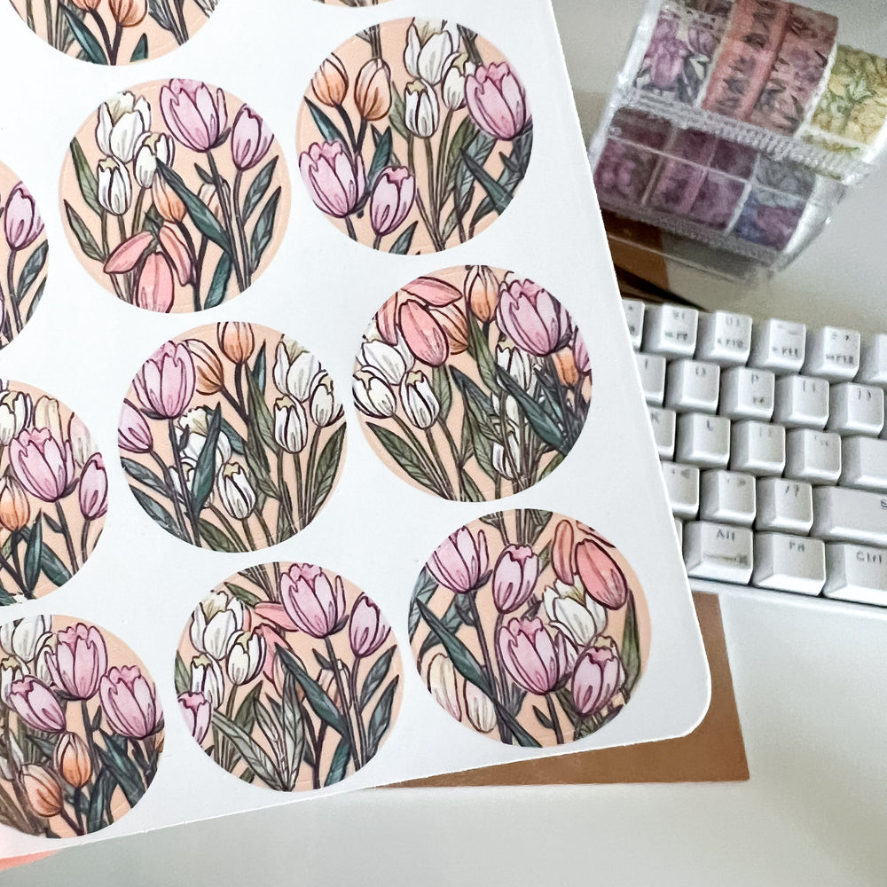 From Kioni Floral Renewal Huney Pika Press Tulip Circles Sheet