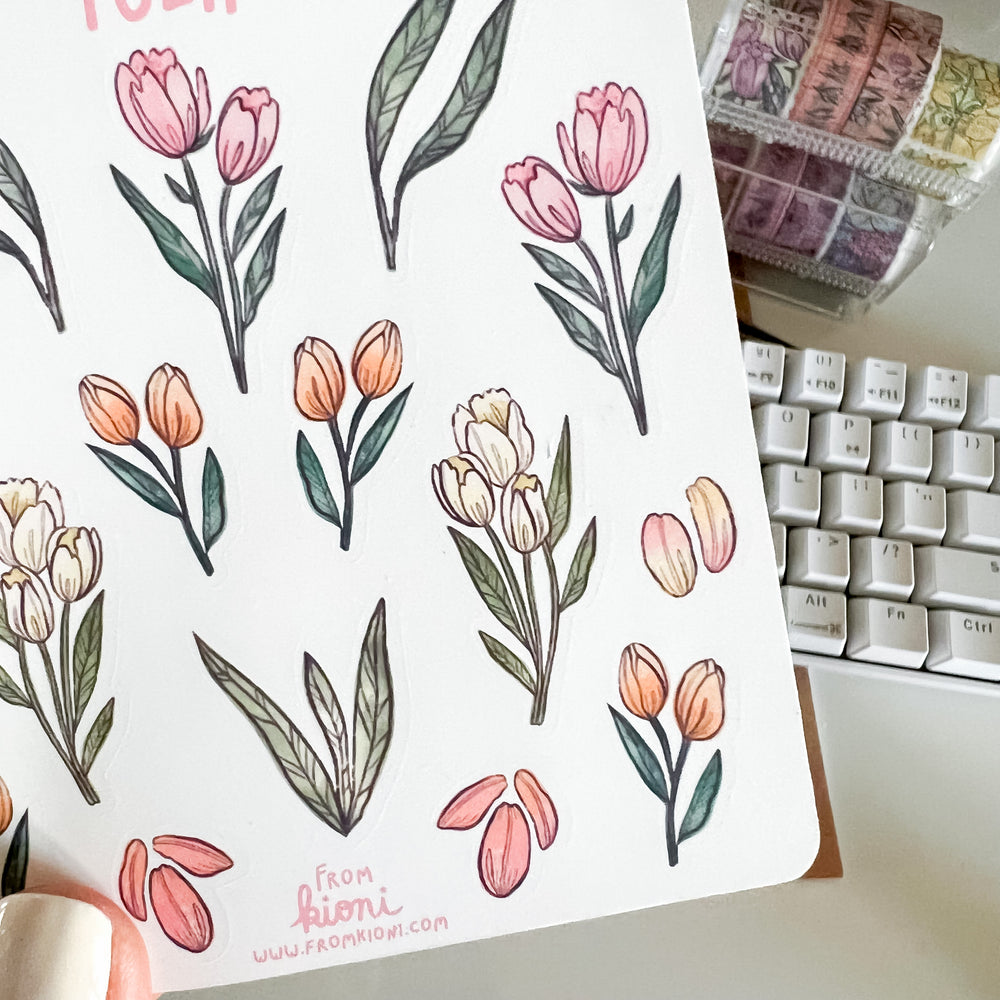 From Kioni Floral Renewal Huney Pika Press Tulip Sheet-1