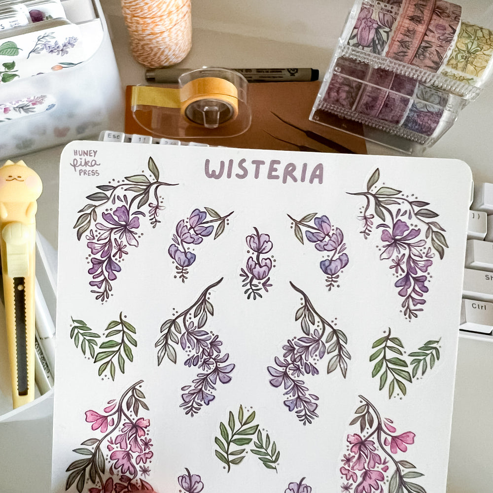 From Kioni Floral Renewal Huney Pika Press Wisteria Sticker Sheet-3