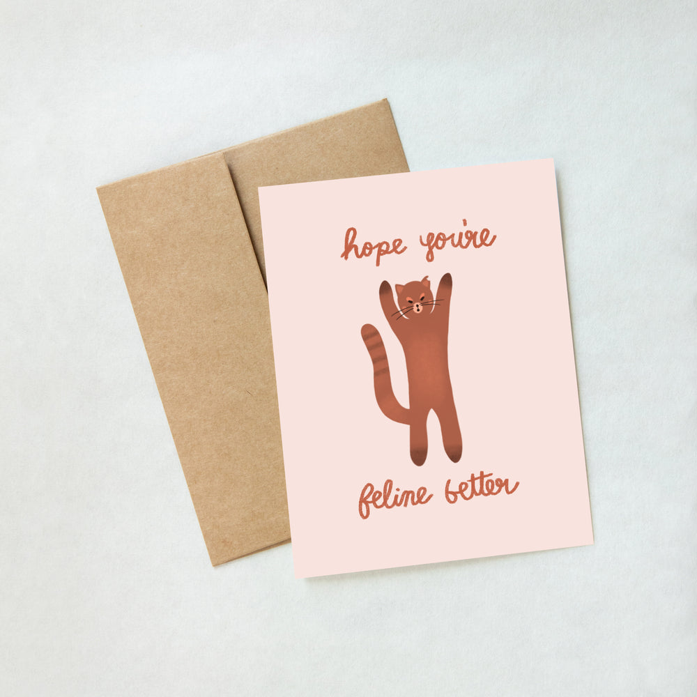 
            
                Load image into Gallery viewer, From Kioni Hope You&amp;#39;re Feline Better Get Well Greeting Card
            
        