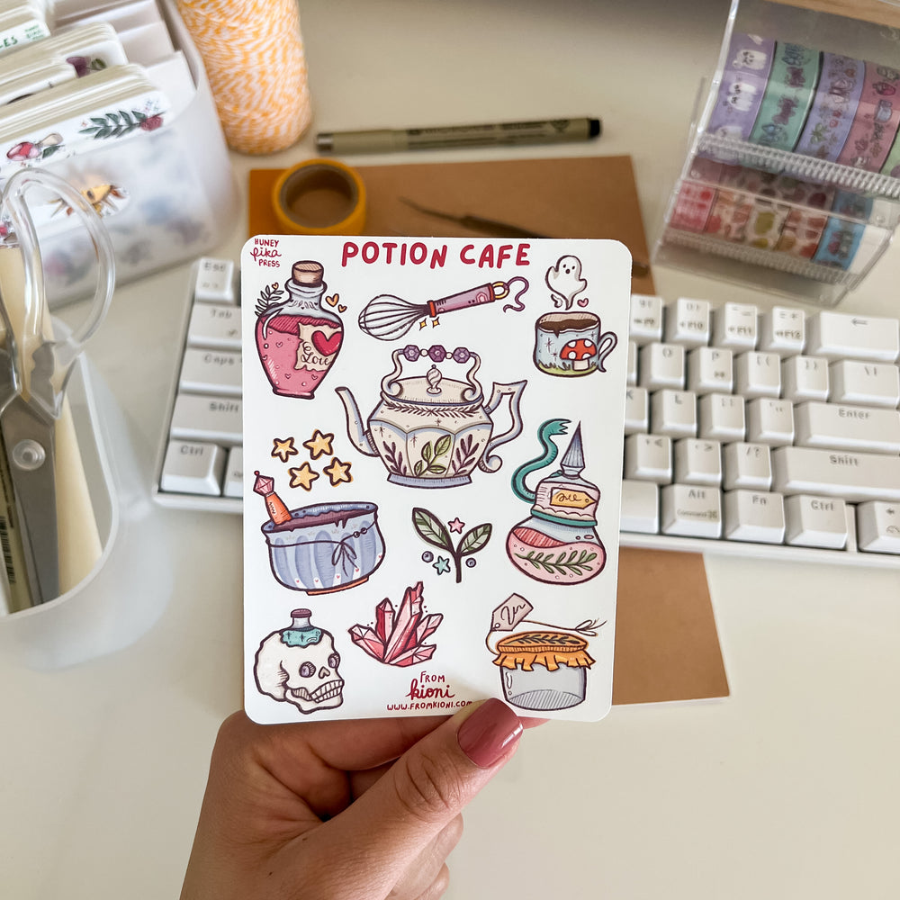 
            
                Load image into Gallery viewer, From Kioni Huney Pika Press Autumn Collection Potion Cafe Sticker Sheet-1
            
        