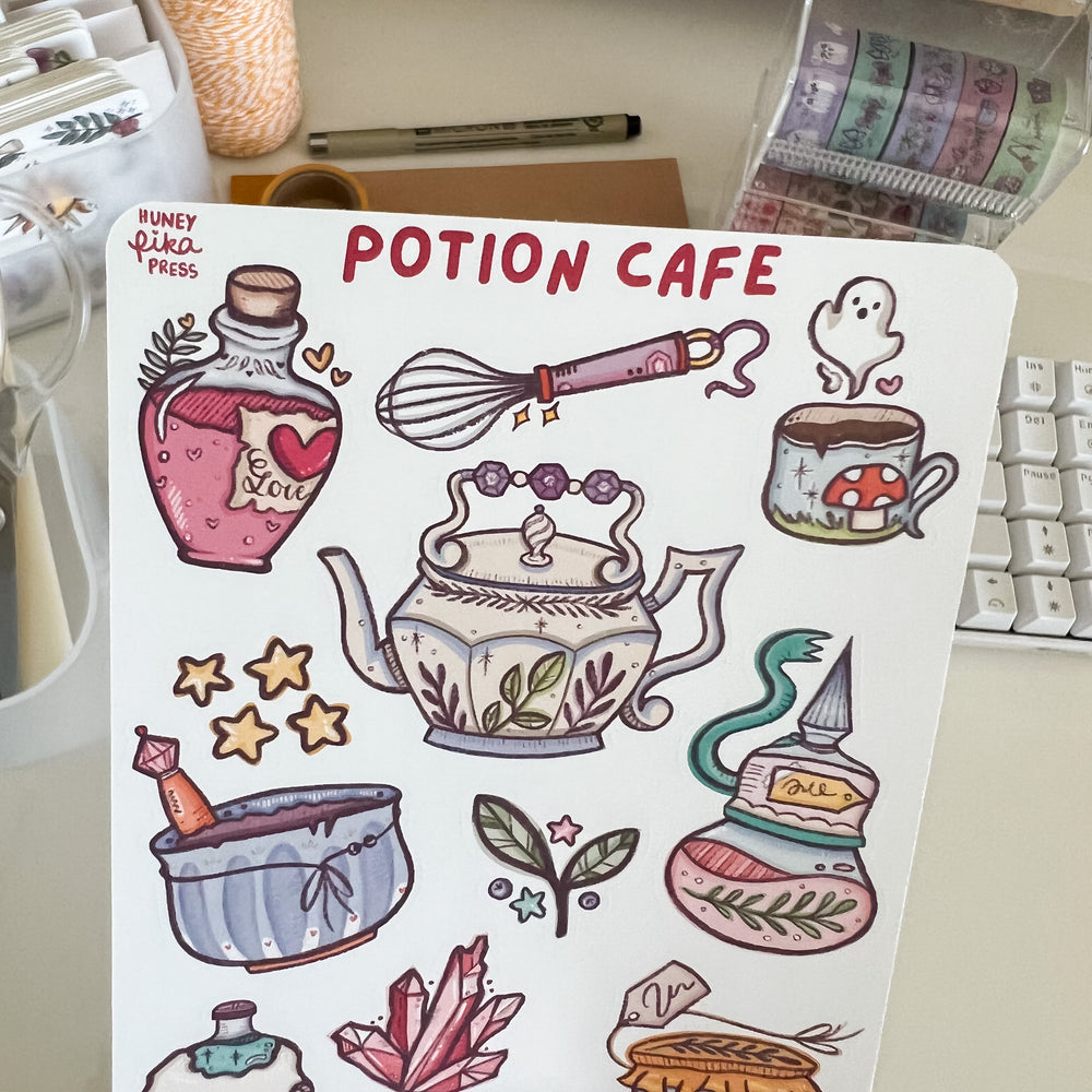 From Kioni Huney Pika Press Autumn Collection Potion Cafe Sticker Sheet-1