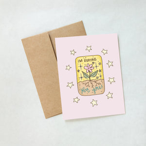 From Kioni Huney Pika Press I'm Rooting For You Encouragement Greeting Card