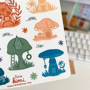 From Kioni Huney Pika Press Spring Collection Hobbit Homes Sticker Sheet
