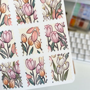 From Kioni Huney Pika Press Spring Collection Tulip Stamps Sticker Sheet