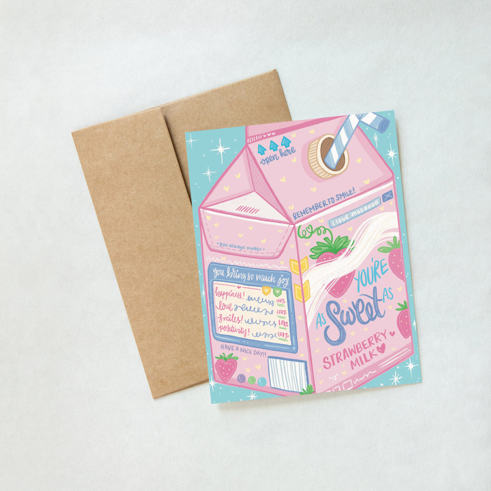 
            
                Load image into Gallery viewer, From Kioni Huney Pika Press Sweet As Strawberry Milk Encouragement Greeting Card 1
            
        