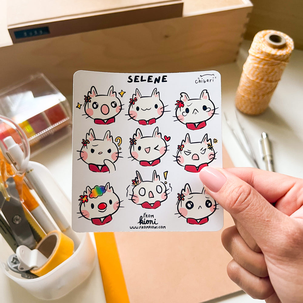From Kioni Lunar New Year 2023 Chibari Selene the Cat Sticker Sheet-1