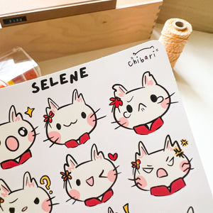 From Kioni Lunar New Year 2023 Chibari Selene the Cat Sticker Sheet-1