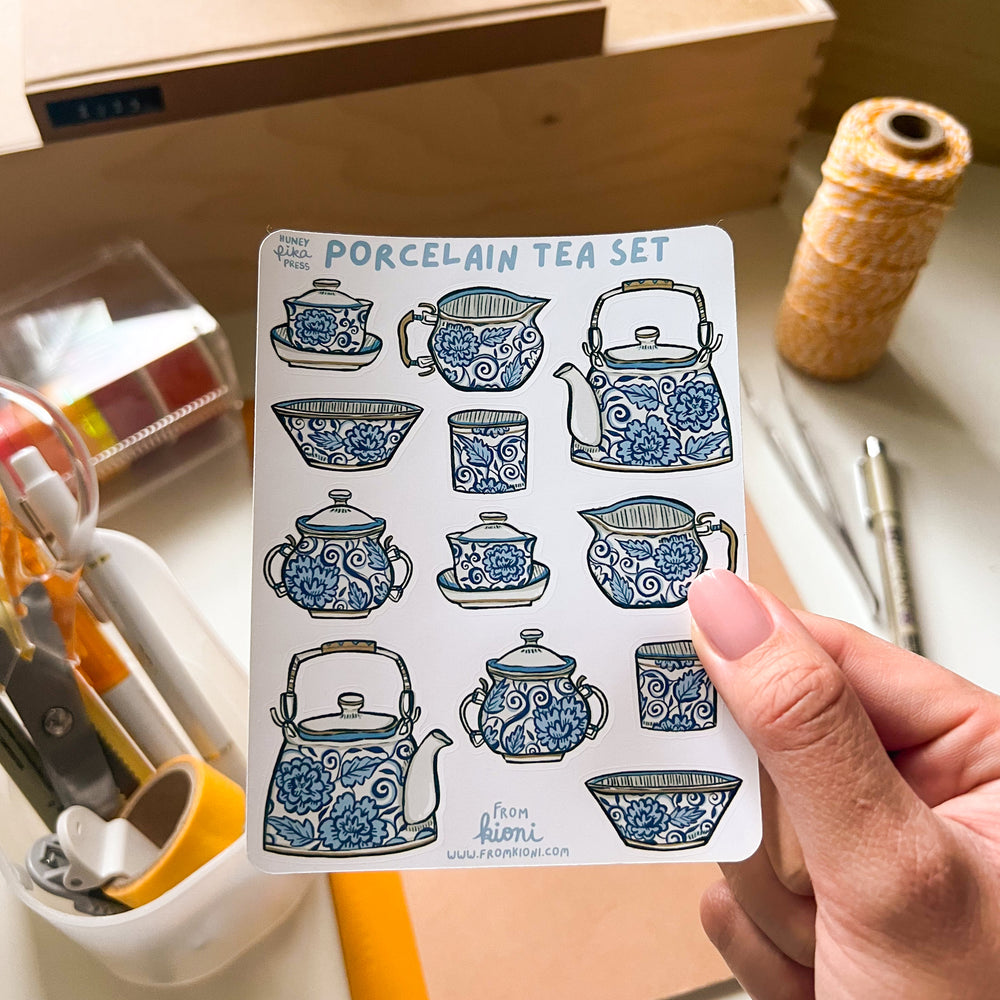 
            
                Load image into Gallery viewer, From Kioni Lunar New Year 2023 Huney Pika Press Porcelain Tea Set Sticker Sheet-1
            
        