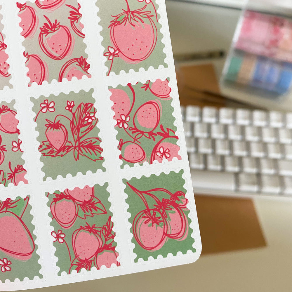 From Kioni Sakura Festival Strawberry Stamps Sticker Sheet-1