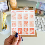 From Kioni Spring Collection Champagne Rose Stamps Sticker Sheet