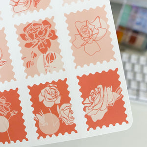 
            
                Load image into Gallery viewer, From Kioni Spring Collection Champagne Rose Stamps Sticker Sheet
            
        