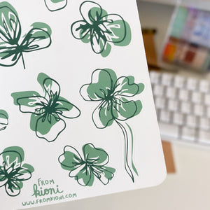 From Kioni Spring Collection Clover Patch Sticker Sheet