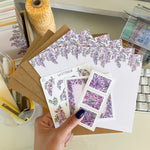 From Kioni Spring Collection Huney Pika Press Wisteria Letter Set