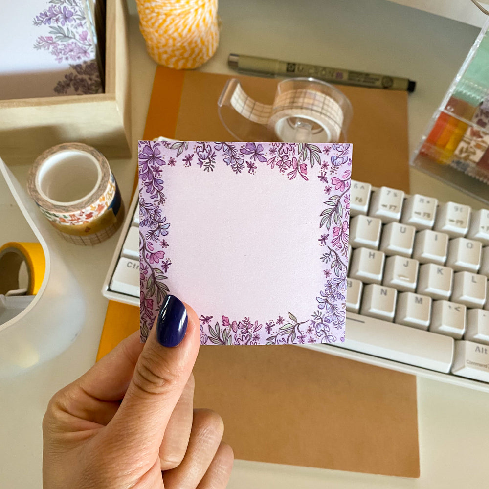 
            
                Load image into Gallery viewer, From Kioni Spring Collection Huney Pika Press Wisteria Post-It Notes, 3x3 in.
            
        